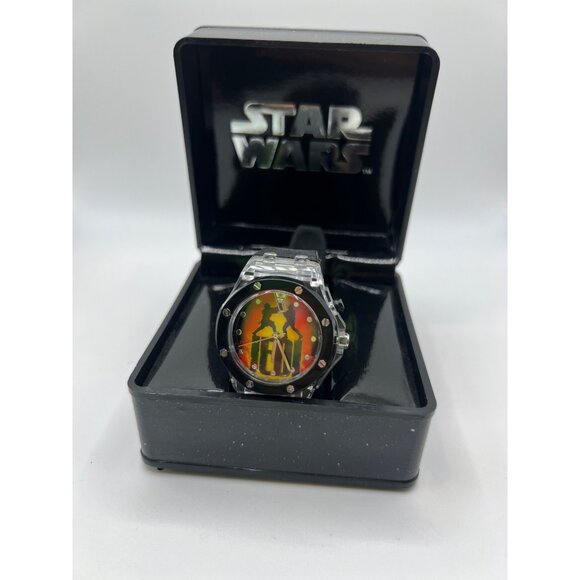 Star Wars Red Jedi Adult Wrist Watch W Rubber Band + Box 2013‎ Needs New Battery - Picture 1 of 12